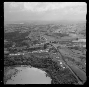 Akoranga Drive beside Shoal Bay lagoon, looking to Glenfield, Northcote, North Shore City, Auckland