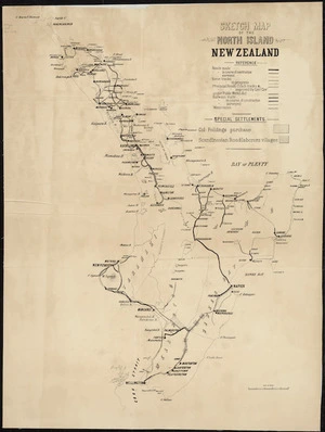 Sketch map of the North Island, New Zealand : Sketch map of the Middle Island of New Zealand.