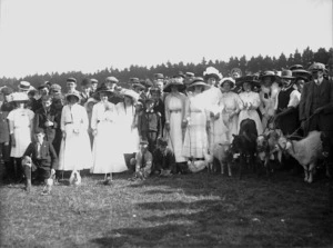 Group with their pets at an agricultural show