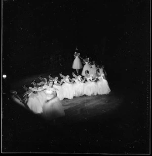Photograph of dress rehearsal for New Zealand Ballet Company production of "Les Sylphides"