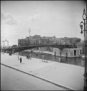 Swing bridge at Taranto, Italy, World War II - Photograph taken by George Kaye