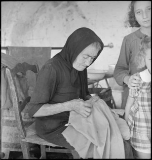 Informal study of old Italian peasant woman - Photograph taken by George Kaye