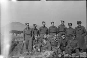 Group of New Zealand soldiers visiting ancient town of Pompei, Italy, World War II - Photograph taken by George Kaye