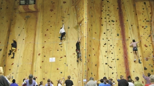 Photographs relating to indoor rock climbing