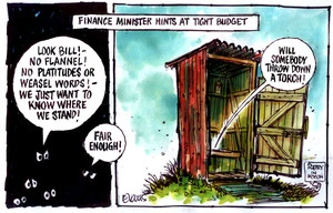 Evans, Malcolm Paul, 1945- :Finance Minister hints at tight budget... 27 April 2012