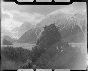 Mount Cook at the head of the Hooker Valley from the Hermitage, Mount Cook Village, Mount Cook National Park, Canterbury Region