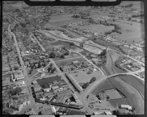 Blenheim, Marlborough, includes railway station, river, housing, township, sports grounds, industrial areas, farmland and war memorial