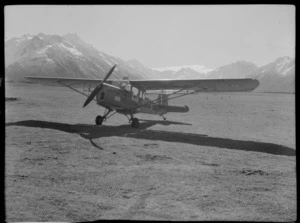 Mount Cook Air Services Ltd, Auster aircraft at Mount Cook Airfield, Mount Cook National Park, Canterbury Region during the preparation for the Antarctic Expedition