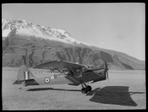 Mount Cook Air Services Ltd, Auster aircraft NZ-1707 at Mount Cook Airfield, Mount Cook National Park, Canterbury Region during the preparation for the Trans Antarctic Expedition