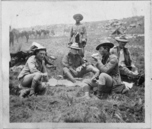 Photograph - Soldiers at lunch