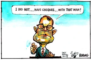 Evans, Malcolm Paul, 1945- :"I did not .... have cheques... with that man!" 4 May 2012
