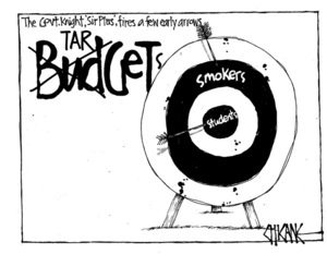 Winter, Mark 1958- :Budgets - The govt. Knight, 'Sir Plus', fires a few early arrows. 2 May 2012
