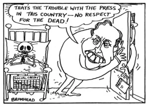 Bromhead, Peter, 1933- :Beetham complains about the Press ... The Auckland Star ... 20.5.[19]76.