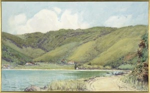 Welch, Nugent, 1881-1970 :[Coastal study, Porirua. ca 1930]