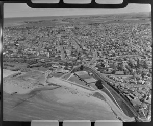 Timaru, includes, housing, shoreline, sports grounds and township