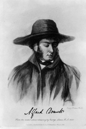 Lance, George, 1802-1864 :Alfred Domett. From the water colour drawing by George Lance, R. A., 1836. Emery Walker ph. sc. London, Smith, Elder & Co, 1906