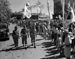 Koreans celebrate the emancipation of Korea from Japanese rule