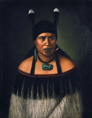 Lindauer, Gottfried, 1839-1926 :Hinepare of the Ngati Kahungunu tribe of Taakitimu fame. [ca 1890].