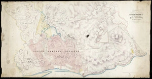 Koch, Augustus Carl Ferdinand, 1834-1901 :Plan showing the property of George Hunter Esq in the Porongahau [Porangahau] District of Hawke's Bay New Zealand [ms map]. Drawn by A Koch Napier 1865