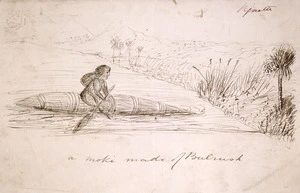 [Taylor, Richard], 1805-1873 :A moki made of bulrush. Vignette. [1840s?]