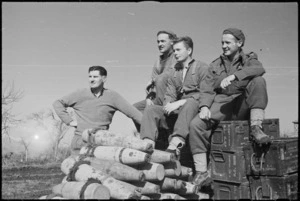 Group of New Zealanders on 5th Army Front in southern Italy, World War II - Photograph taken by George Kaye
