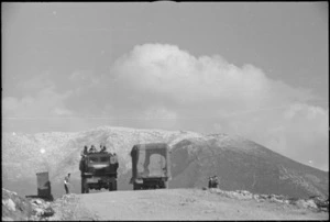 New Zealand transport on the move in NZ Sector of 5th Army Front in southern Italy, World War II - Photograph taken by George Kaye