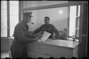 General counter at the NZ MPO in Bari, Italy, World War II - Photograph taken by George Bull