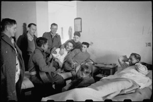 Group of patients pass time with music at 2 NZ General Hospital, Caserta, Italy, World War II - Photograph taken by George Bull