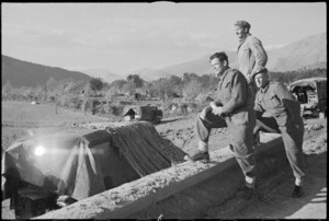 C F Whittey, M G Bane and J C Groves on the Italian 5th Army Front, World War II - Photograph taken by George Kaye