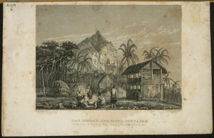 Beechey, Richard Brydges, 1808-1895 :Das Innere der Insel Pitcairn. C. Frommel direx; Beechey del. Verlag von J. G. Calve in Prag; Druck von Creuzbauer in Carlsruhe. [ca 1840?]