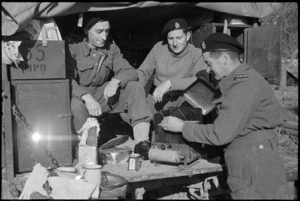 Cookers and primuses of greater importance on 5th Army Front in winter, Italy, World War II - Photograph taken by George Kaye