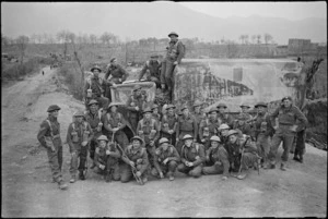 New Zealand Infantry platoon near Monte Cassino on 5th Army Front, Italy, World War II - Photograph taken by George Kaye