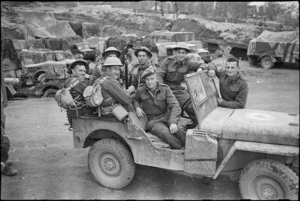 Group of New Zealanders on the Monte Cassino Front, Italy, World War II - Photograph taken by George Kaye