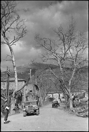 Familiar scene to personnel travelling to and from forward areas of NZ Sector of Monte Cassino Front, Italy, World War II - Photograph taken by George Kaye