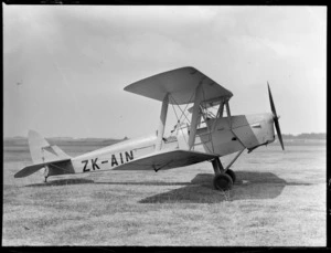 De Havilland Tiger Moth aeroplane, ZK-AIN, at an unidentified airfield