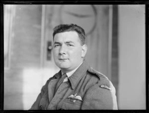 Portrait of Flight Lieutenant JR Shepard, Tasman Empire Airways Ltd
