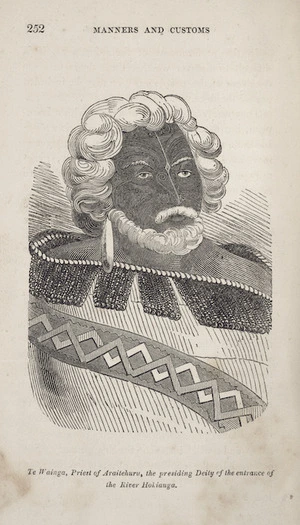 Polack, Joel Samuel, 1807-1882 :Te Wainga, priest of Araitehuru, the presiding Deity of the entrance of the River Hokianga. [1840]