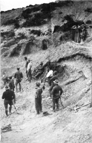 Soldiers digging in, Gallipoli, Turkey