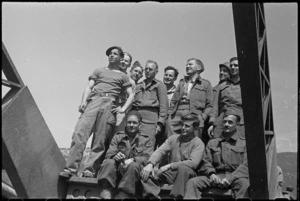 American and NZ engineers in the Cassino area, Italy, World War II - Photograph taken by George Kaye
