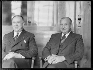 Portrait of Arthur Playle of Henderson and MacFarlane, and E Hewitt Manager of the Northern Steamship Company