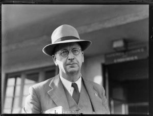 Portrait of R Baddenach, Director Airways Construction and Maintenance Australia and member of the Australian Air Delegation Feb 1946,Auckland