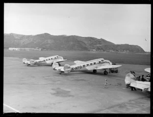 Lockheed Electra aircraft at Rongotai airport, Wellington