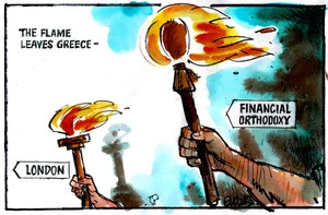 Evans, Malcolm Paul, 1945- :The flame leaves Greece. 18 May 2012