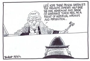 Scott, Thomas, 1947- :"Let's hope these prison sentences for firearms charges help ease the pain, heartache and sense of grievance Tuhoe feel as a result of historical wrongs and persecution..." 26 May 2012