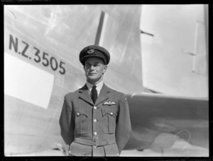 Portrait of RNZAF Flight Lieutenant Robert Emory Weston, pilot, survey flight to Japan