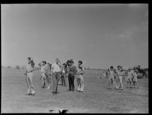 Crowd watching an air display at RNZAF Station, Hobsonville, Auckland