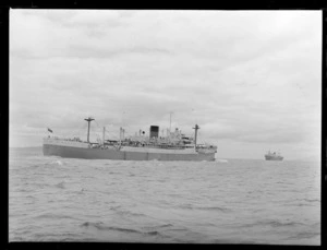 Ship, Port Phillip with Port Dunedin in background
