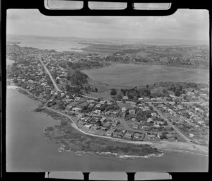 Lake Pupuke, Takapuna, Auckland, includes housing and shoreline