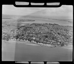 South end Takapuna, Auckland, includes housing, shoreline and farmland