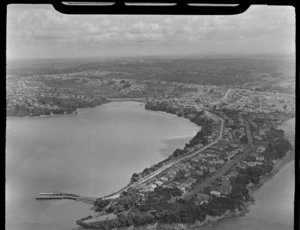 Northcote, Auckland, includes housing, shoreline, wharf and harbour